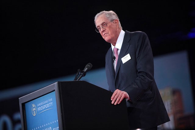 David Koch speaks at the 2015 Defending the American Dream Summit in Columbus, Ohio, on August 21, 2015. (Photo: Gage Skidmore)