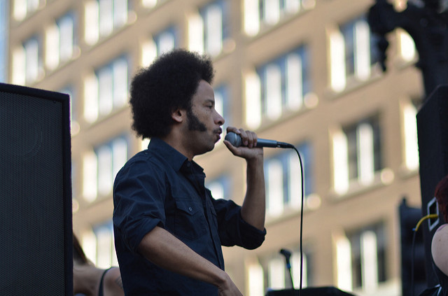 Musician Boots Riley speaks at Occupy Oakland in Oakland, California, on November 2, 2011. (Photo: xof. w)