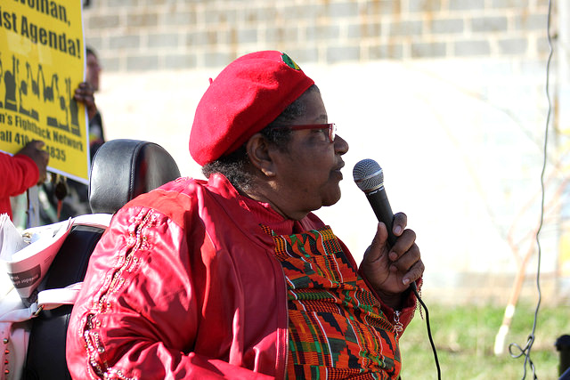 Reverend Annie Chambers speaks at the International Women's Day Gathering Rally in Baltimore, Maryland, March 8, 2017. (Photo:  Elvert Barnes)