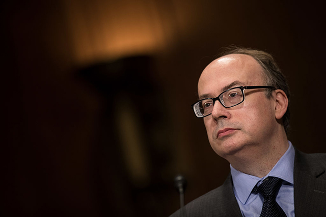 Jeffrey Bossert Clark, nominee to be an assistant Attorney General, Environment and Natural Resources Division, looks on during a Senate Judiciary Committee nomination hearing concerning judicial nominations, on Capitol Hill, June 28, 2017 in Washington, DC. (Photo: Drew Angerer / Getty Images)