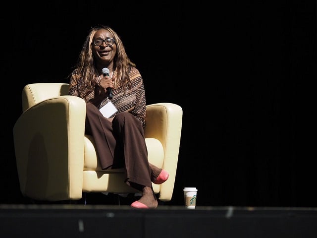  Janetta Johnson at the keynote address, ICOPA2017. Photo courtesy of Rustbelt Abolitionist Radio from Detroit