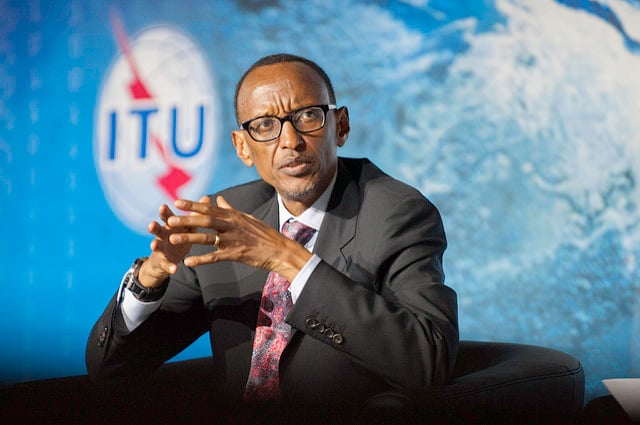 Rwandan President Paul Kagame speaks at the World Telecommunication and Information Society Day 2014 Award Ceremony on May 16, 2014, in Geneva, Switzerland. (Photo: ITU Pictures)
