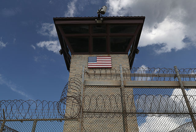 A guard tower stands at the entrance of the U.S. prison at Guantanamo Bay on October 23, 2016 at the U.S. Naval Station at Guantanamo Bay, Cuba. (Photo: John Moore / Getty Images)