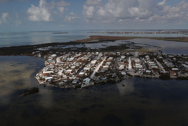 Damaged homes and streets littered with debris are seen after Hurricane Irma passed through the area on September 13, 2017 in Ramrod Key, Florida. (Photo: Joe Raedle / Getty Images)