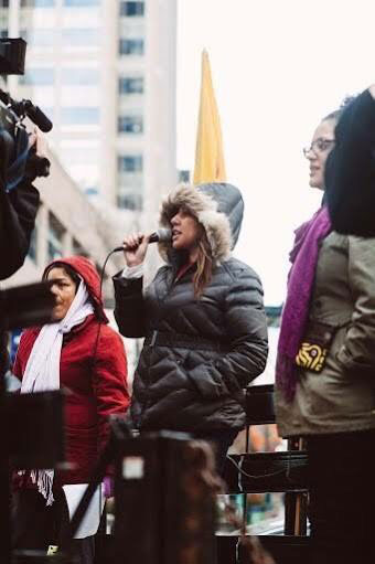 Stephanie Gasca at a strike with CTUL (Centro de Trabajadores Unidos en Lucha), which translates to Center for Workers United in Struggle. (Photo: Courtesy of Stephanie Gasca)