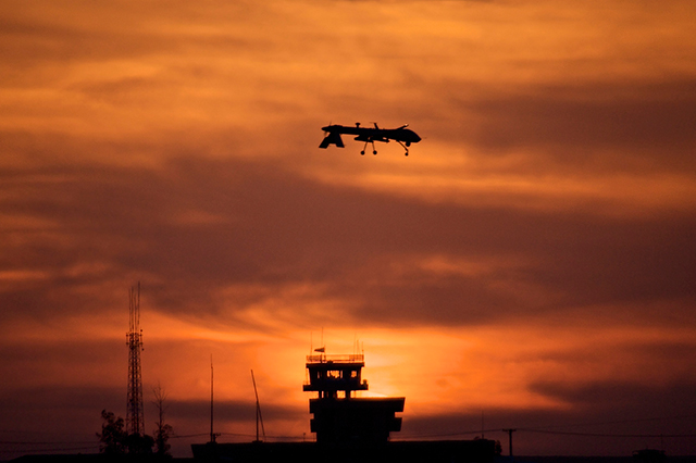 A MQ-1 Predator over Tikrit, Iraq. (Photo: Terry Moore / Stocktrek Images)