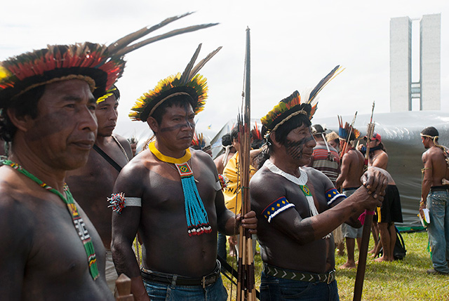 Indigenous people from all over Brazil denounce invasions of agro-industrial companies on their ancestral lands. (Photo: Santiago Navarro F.)