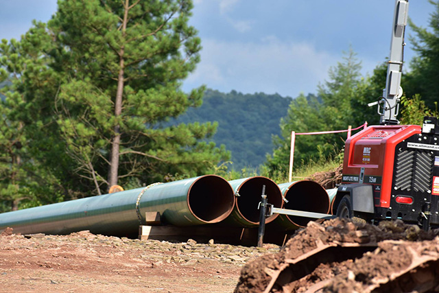 The ME2 pipeline construction site across the highway from Camp White Pine in late July 2017. (Photo: Courtesy of Jen Deerinwater )