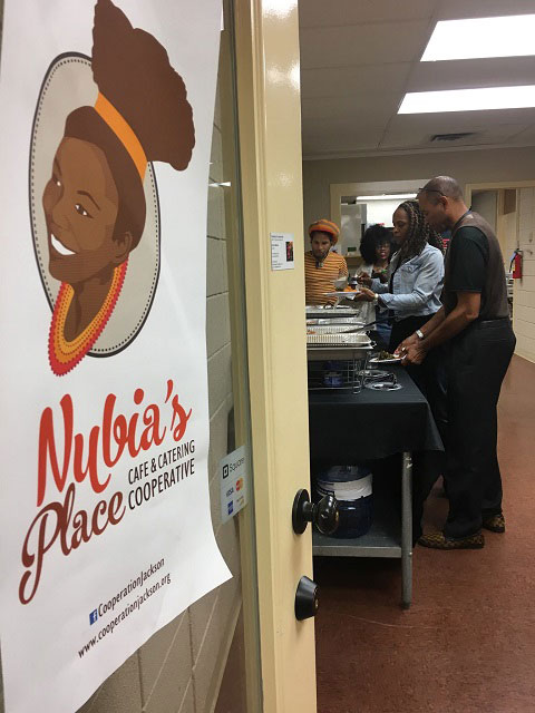 Nubia's Place Cafe and Catering Cooperative catering an event in the summer of 2017. Nubia's is one of three new cooperatives formed by Cooperation Jackson. (Photo: Cooperation Jackson)