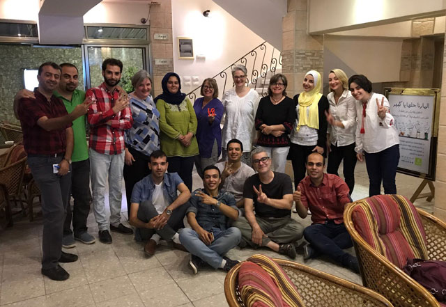 American Friends Service Committee staff with youth from their Gaza program. (Photo courtesy of Brant Rosen)