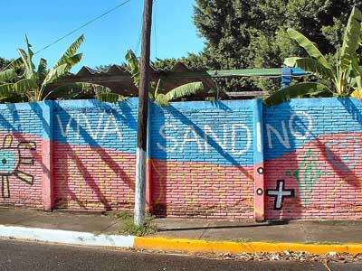 Outside Daniel Ortega's home in Managua.