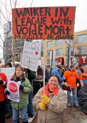 Protesters in Madison, Wisconsin, March 5, 2011.