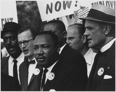 Martin Luther King Jr. at a civil rights march on Washington, D.C.