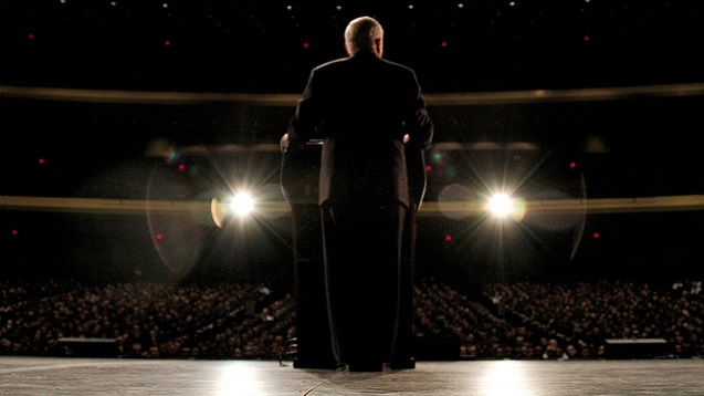 The (former) Secretary of Defense, Robert M. Gates addresses the entire Corps of Cadets in Eisenhower Hall February 25, 2011. Gates addressed the corps for the fourth and final time. (Photo: <a href=