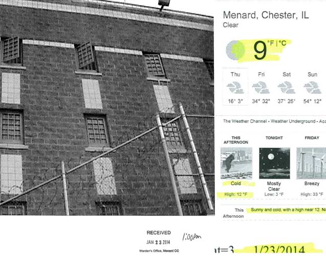 Photo of open windows at Menard Correctional Facility