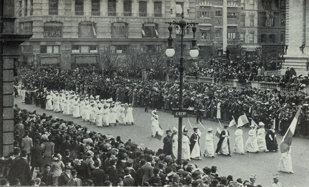 The Suffrage Parade in New York, May 4, 1912. (Image <a href=