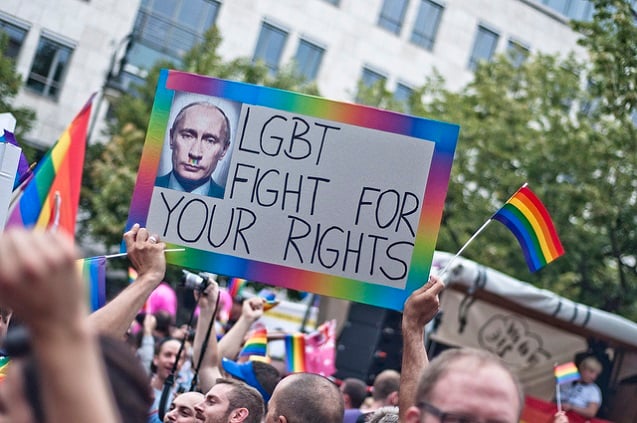 Berlin demonstration against homophobia in Russia. (Photo: <a href=