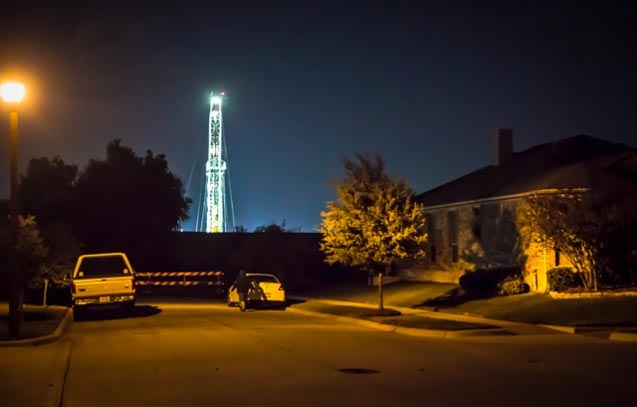 In Denton, Texas, residents live with drilling activity at well pads as close as 200 feet from homes. (Photo: ©2013 Julie Dermansky)