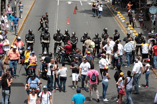 Caracas, Venezuela, February 22, 2014: Protest against police repression and government killings of civilians in Venezuela. The capital has seen a rekindling of violence since last week. (Photo: <a href=