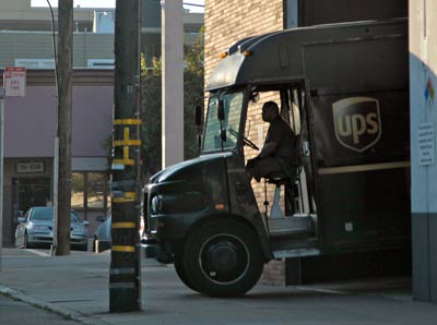 UPS truck and driver