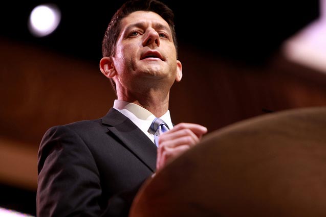 US Congressman Paul Ryan of Wisconsin speaking at the 2014 Conservative Political Action Conference in National Harbor, Maryland.