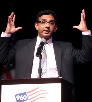 Dinesh D'Souza speaking at a rally at Grand Canyon University in Phoenix, Arizona.