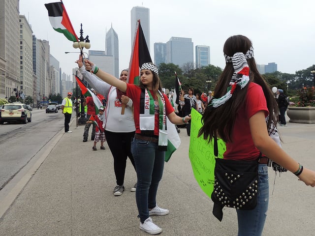 Chicago Coalition for Justice in Palestine march. (Photo: John W. Iwanski)