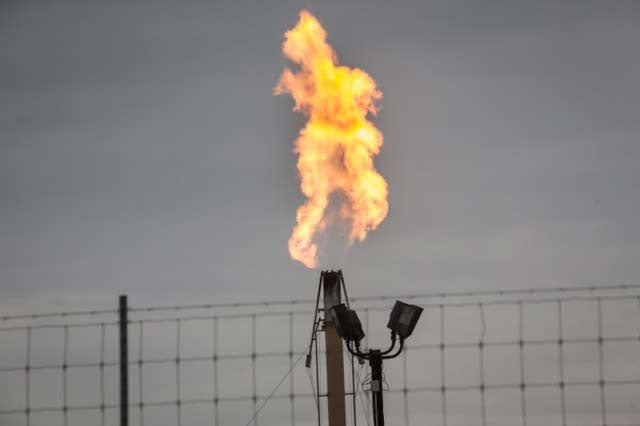 Flare at a fracking industry site near Lynn Buehring’s home in Karnes County.