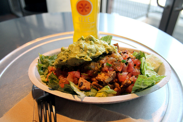 A chicken salad from Chipotle grill. The company recently decided to stop selling products containing GMOs. (Photo:  Elvert Barnes)