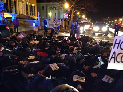 December 5, 2014 march and die-in organized by Portland's Racial Justice Congress after the lack of indictment of Daniel Pantaleo for the murder of Eric Garner. (Photo: DrewChristopher Joy)