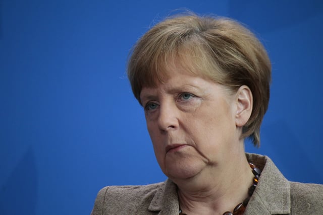 29 May, 2015: German Chancellor Angela Merkel at a press conference after a meeting with the British Prime Minister in the Chanclery in Berlin, Germany. (Photo via Shutterstock)