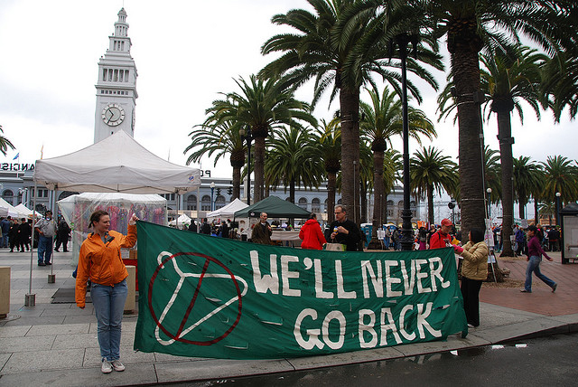 24 January, 2009: Demonstrators display in opposition of the anti-abortion 