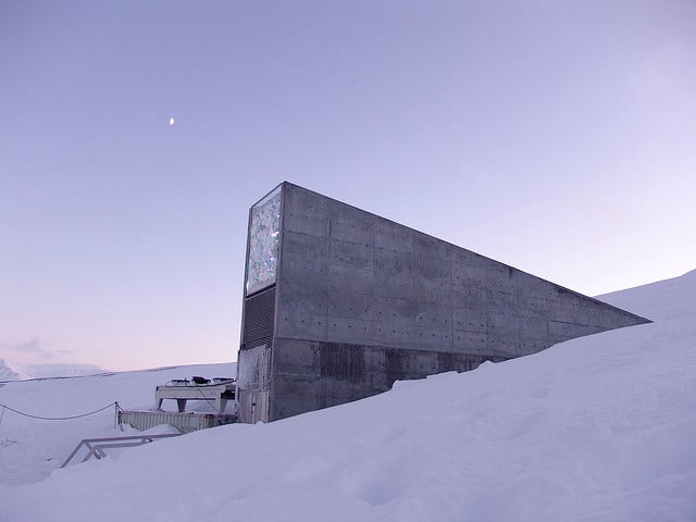 The Svalbard Global Seed Vault as seen at duck. (Photo: Global Crop Diversity Trust)