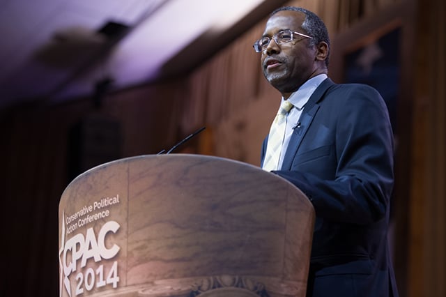 8 March, 2014: Republican presidential candidate Ben Carson speaks at the Conservative Political Action Conference (CPAC) in National Harbor, Maryland. (Photo via Shutterstock)
