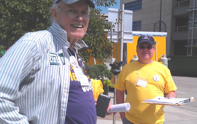 Ken Connell and Randy James collect signatures for Colorado Care at Pridefest. (Photo: ColoradoCareYES)