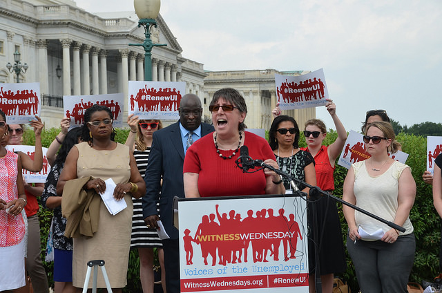 Sammie Moshenberg from the National Council of Jewish Women speaks at an event combating unemployment in Washington, DC, 18 June, 2014. (Photo: Center for Effective Government)