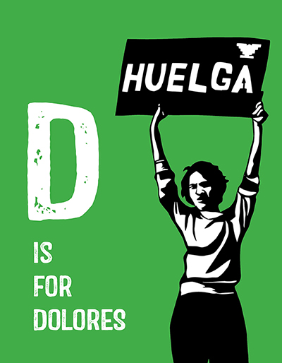Dolores Huerta played a key role in creating the United Farm Workers Union. (Illustration: Miriam Klein Stahl)