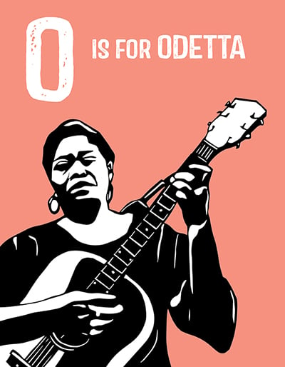 Odetta's singing provided powerful inspiration to the Civil Rights movement. (Illustration: Miriam Klein Stahl)