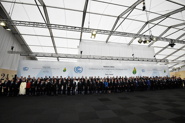 World leaders pose for a photo during the COP21, United Nations Climate Change Conference, in Le Bourget, France, on November 30, 2015. (Photo: European External Action Service)