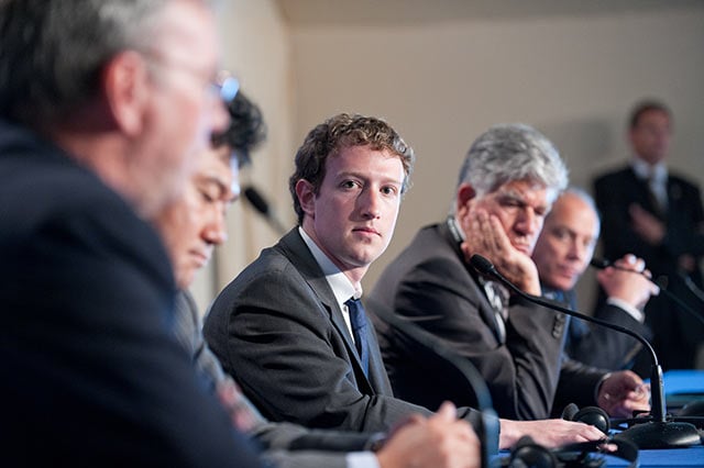 Facebook CEO Mark Zuckerberg at a press conference in Deauville, France on May 26, 2011. Zuckerberg did not donate $45 billion to charity. Rather, all the Facebook founder and his spouse did was stash their money in a limited liability corporation that they promised would use the money for good, not bad.