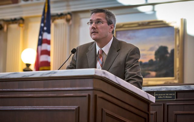 Todd Halihan speaking at the State Capitol. (Photo: Julie Dermansky)