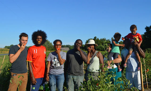 Blain Snipstal, second from left, with members of the Black Dirt Farm Collective. )Photo courtesy Blain Snipstal)