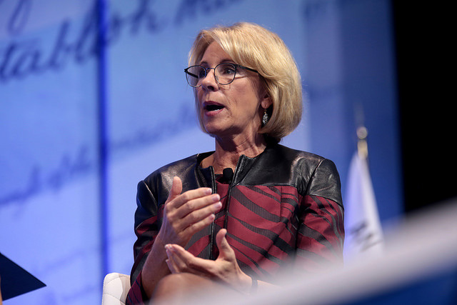 Secretary of Education Betsy DeVos speaks at CPAC 2017 in Oxon Hill, Maryland, February 23, 2017. (Photo: Gage Skidmore)