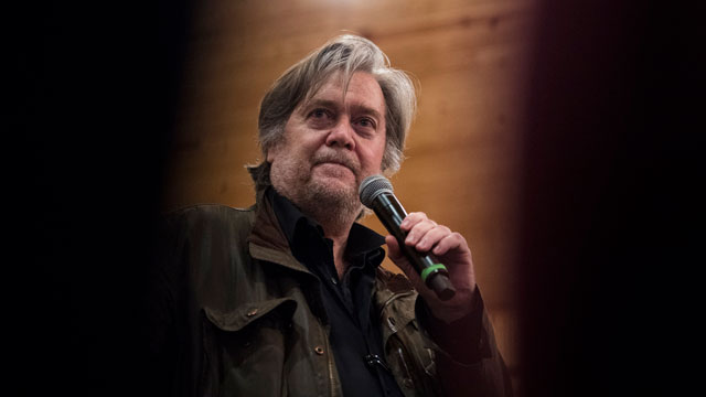 Former White House strategist Steve Bannon speaks before Senate candidate Roy Moore at a 'Drain the Swamp' campaign rally at Jordan's Activity Barn in Midland City, AL on Monday, Dec. 11, 2017. (Photo: Jabin Botsford / The Washington Post via Getty Images)