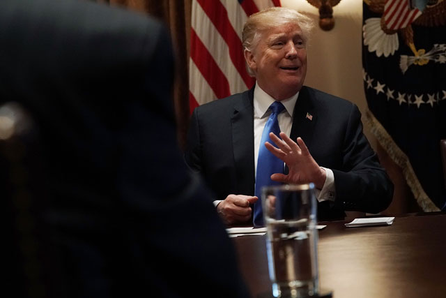 President Donald Trump speaks during a meeting with bipartisan members of the Congress at the Cabinet Room of the White House February 28, 2018 in Washington, DC. President Trump held a meeting with lawmakers to discuss school and community safety. (Photo: Alex Wong / Getty Images)