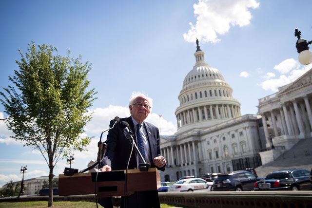 Sen. Bernie Sanders speaks about health care on Capitol Hill, June 26, 2017 in Washington, DC. (Photo: Drew Angerer / Getty Images)